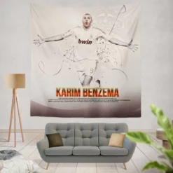 Karim Benzema Copa del Rey Sports Player Tapestry