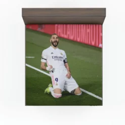 Karim Benzema Encouraging Football Player Fitted Sheet