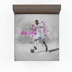 Karim Benzema Energetic Football Player Fitted Sheet