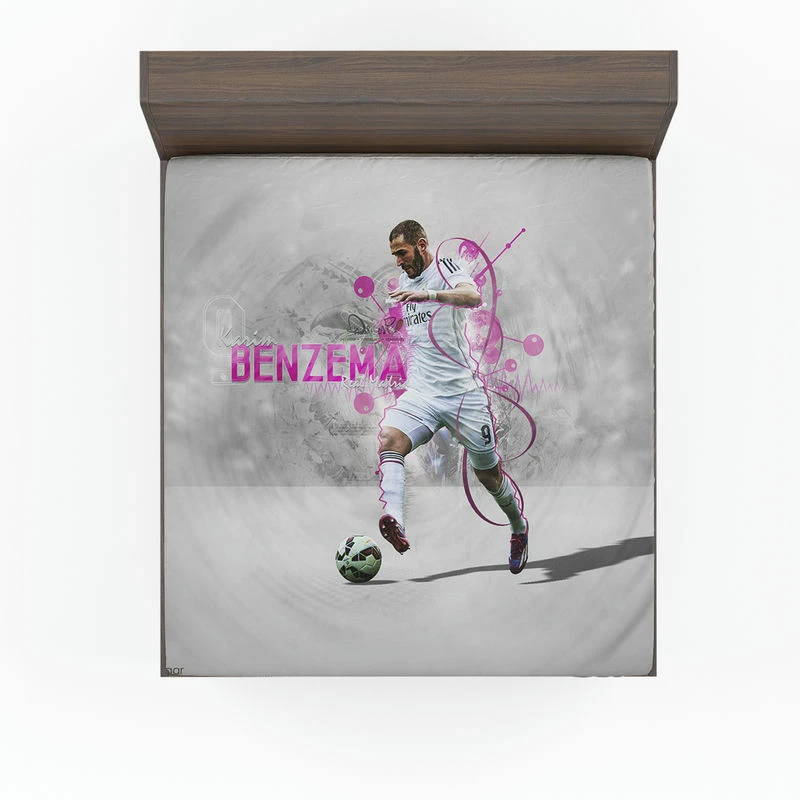 Karim Benzema Energetic Football Player Fitted Sheet