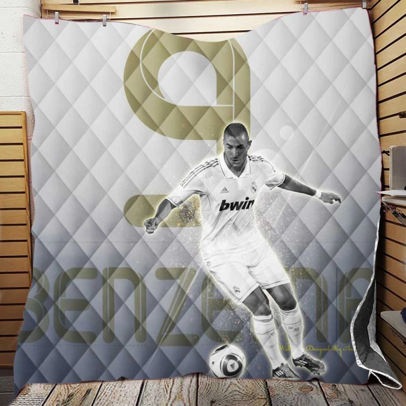 Karim Benzema European Cups Soccer Player Quilt Blanket