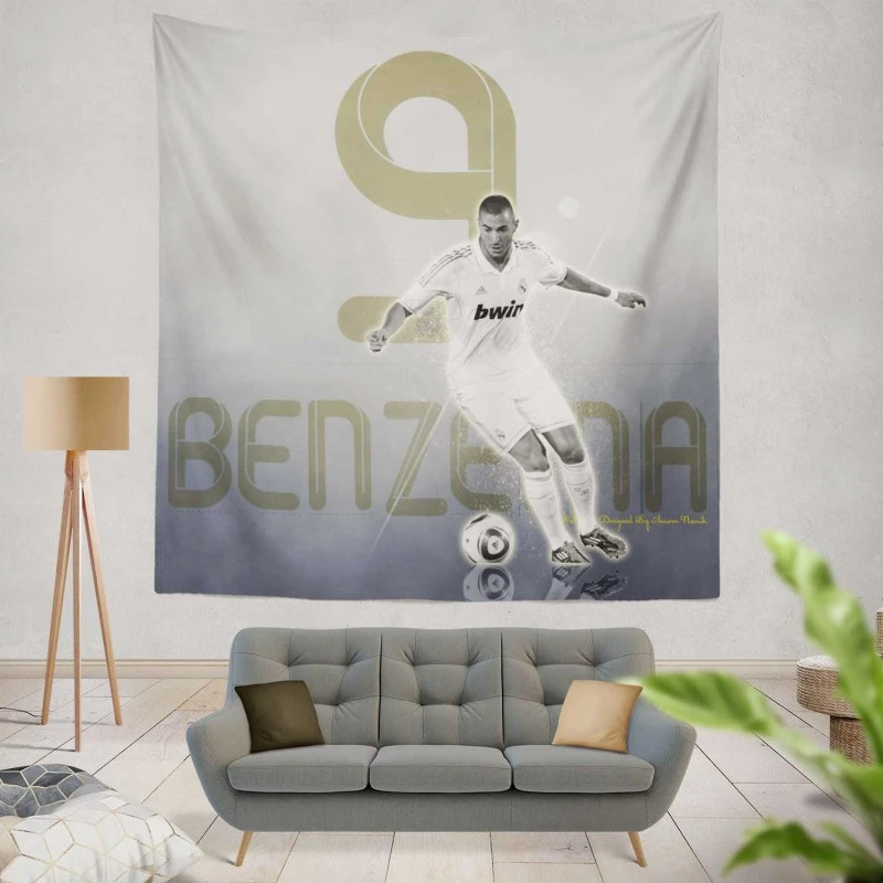 Karim Benzema European Cups Soccer Player Tapestry