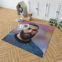 Karim Benzema Fast Football Player Rug 1