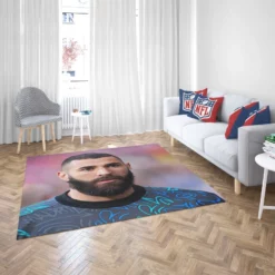 Karim Benzema Fast Football Player Rug 2