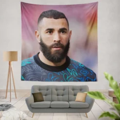 Karim Benzema Fast Football Player Tapestry