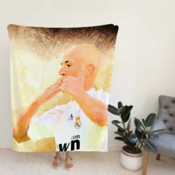 Karim Benzema Focused Football Player Fleece Blanket