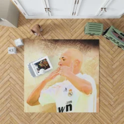 Karim Benzema Focused Football Player Rug