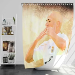 Karim Benzema Focused Football Player Shower Curtain