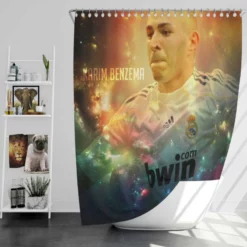 Karim Benzema Football Player Real Madrid Shower Curtain