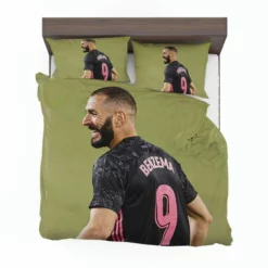 Karim Benzema Football Player in Black Bedding Set 1