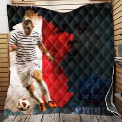 Karim Benzema France Stripe Jersey Football Player Quilt Blanket