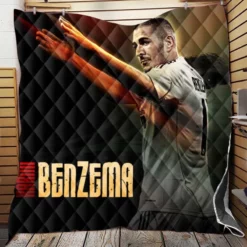 Karim Benzema French Soccer Player Quilt Blanket