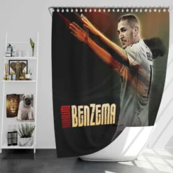 Karim Benzema French Soccer Player Shower Curtain