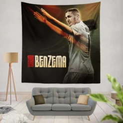 Karim Benzema French Soccer Player Tapestry