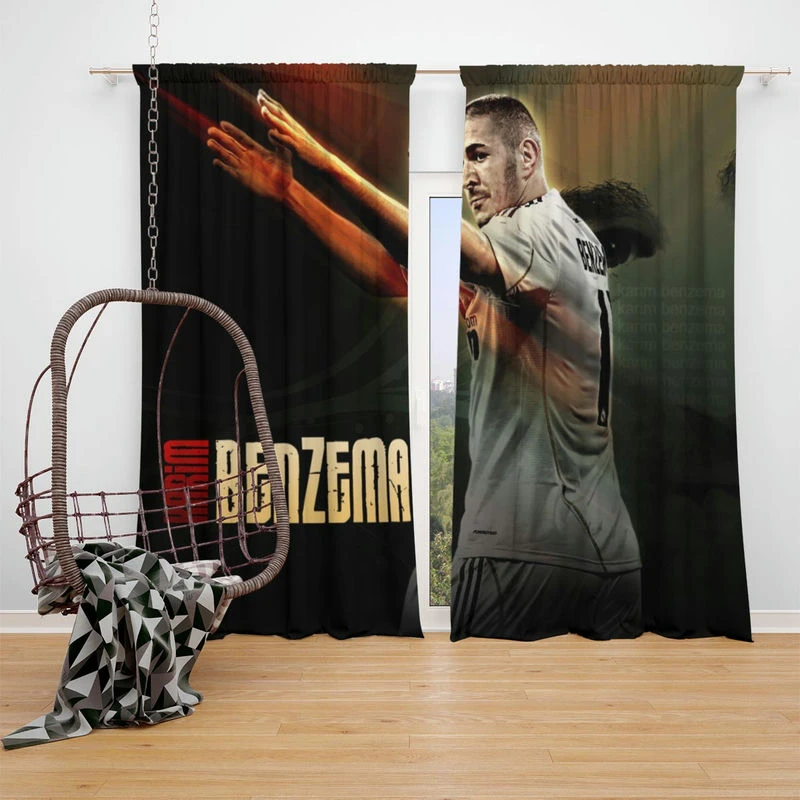Karim Benzema French Soccer Player Window Curtain