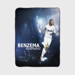 Karim Benzema Graceful Football Player Fleece Blanket 1