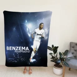 Karim Benzema Graceful Football Player Fleece Blanket