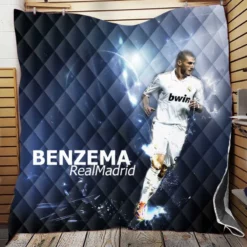 Karim Benzema Graceful Football Player Quilt Blanket