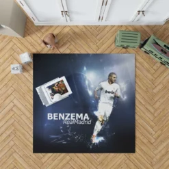 Karim Benzema Graceful Football Player Rug