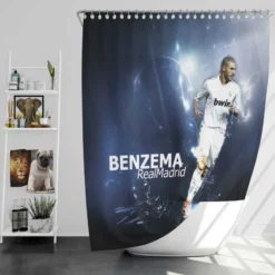 Karim Benzema Graceful Football Player Shower Curtain