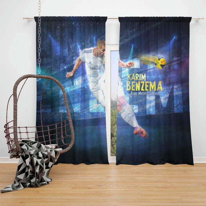 Karim Benzema La Liga sports Player Window Curtain