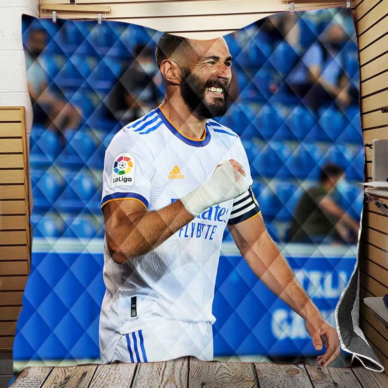 Karim Benzema Real Madrid Captain Sports Player Quilt Blanket