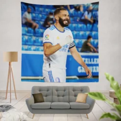 Karim Benzema Real Madrid Captain Sports Player Tapestry
