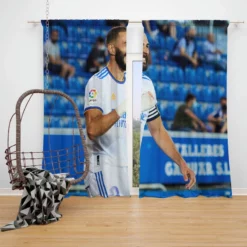 Karim Benzema Real Madrid Captain Sports Player Window Curtain