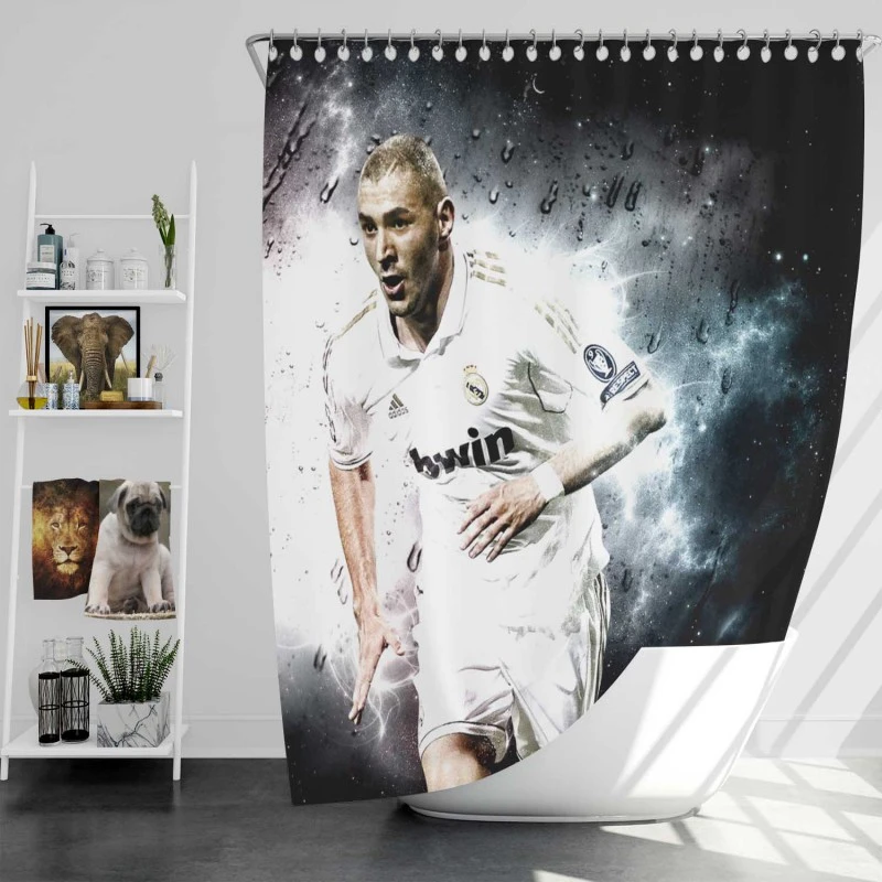 Karim Benzema Real Madrid Club Player  Shower Curtain