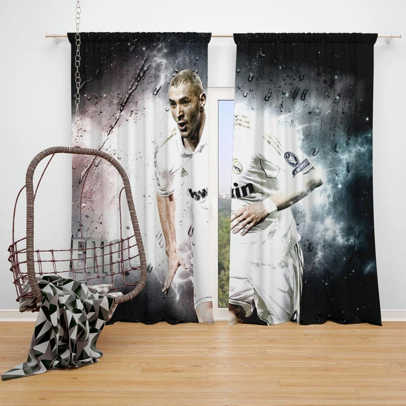 Karim Benzema Real Madrid Club Player  Window Curtain