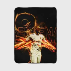 Karim Benzema Sports Player France Fleece Blanket 1