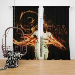 Karim Benzema Sports Player France Window Curtain