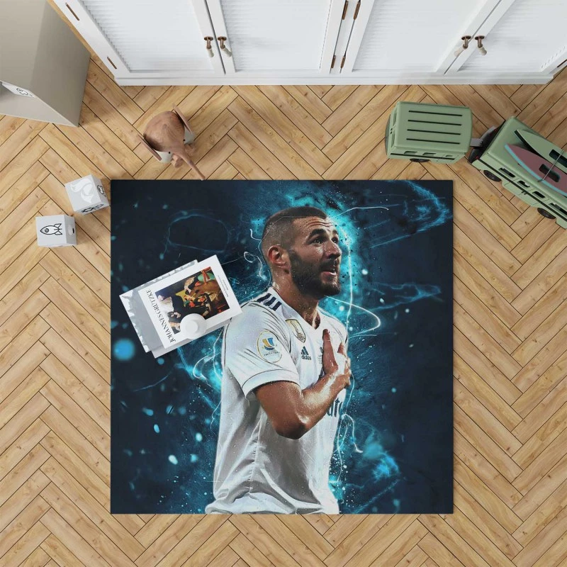 Karim Benzema Supper Coppa Football Player Rug