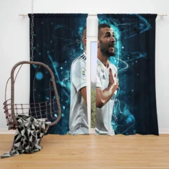 Karim Benzema Supper Coppa Football Player Window Curtain