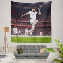 Karim Mostafa Benzema Extraordinary Football Player Tapestry