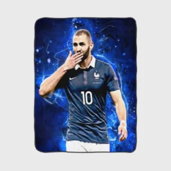 Karim Mostafa Benzema  France Fleece Blanket 1