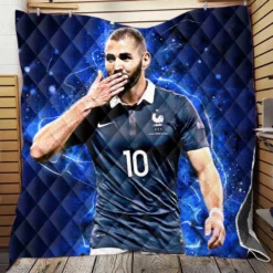 Karim Mostafa Benzema  France Quilt Blanket