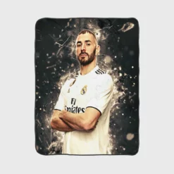 Karim Mostafa Benzema Goal driven Soccer Player Fleece Blanket 1