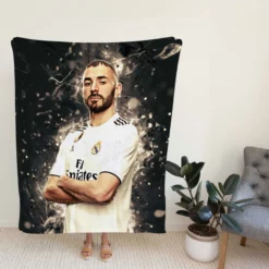 Karim Mostafa Benzema Goal driven Soccer Player Fleece Blanket