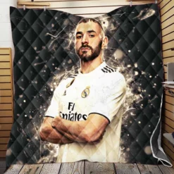 Karim Mostafa Benzema Goal driven Soccer Player Quilt Blanket