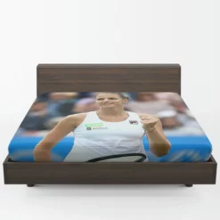 Karolina Pliskova Populer Czech Tennis Player Fitted Sheet 1