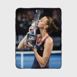 Karolina Pliskova Top Ranked Tennis Player Fleece Blanket 1