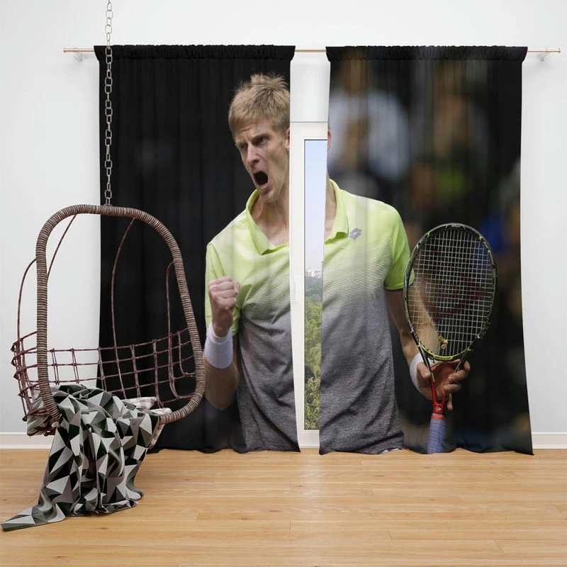 Kevin Anderson South African Professional Tennis Player Window Curtain