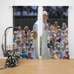 Kevin Anderson Top Ranked Tennis Player Window Curtain