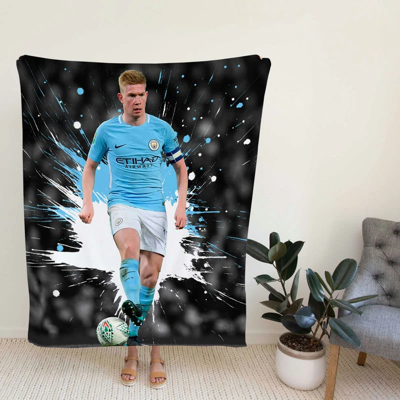 Kevin De Bruyne Active Manchester City Soccer Player Fleece Blanket