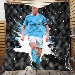 Kevin De Bruyne Active Manchester City Soccer Player Quilt Blanket