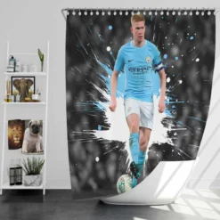 Kevin De Bruyne Active Manchester City Soccer Player Shower Curtain