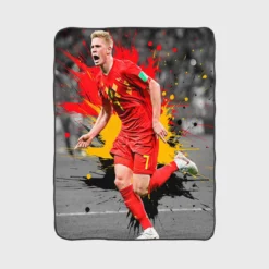 Kevin De Bruyne Belgium Official Football Player Fleece Blanket 1