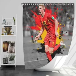 Kevin De Bruyne Belgium Official Football Player Shower Curtain