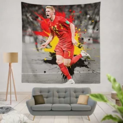 Kevin De Bruyne Belgium Official Football Player Tapestry